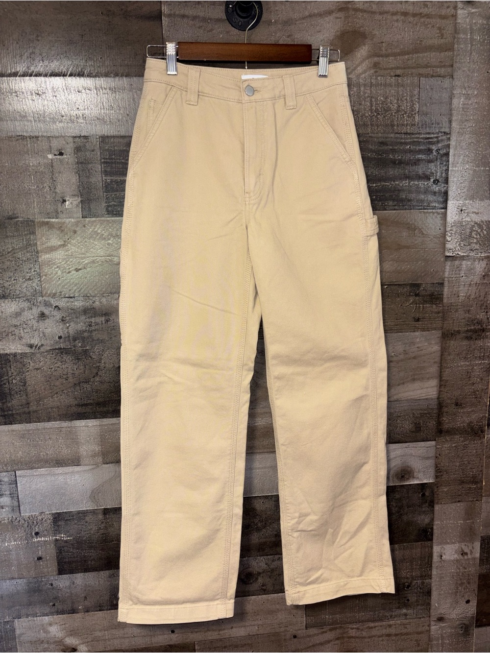 Aritzia TNA Brennan Carpenter Utility Pants Beige Birch Khaki Size 2